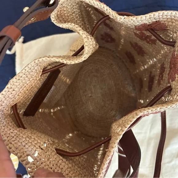 Sézane blush floral embroidered farrow bucket bag - Picture 5 of 7